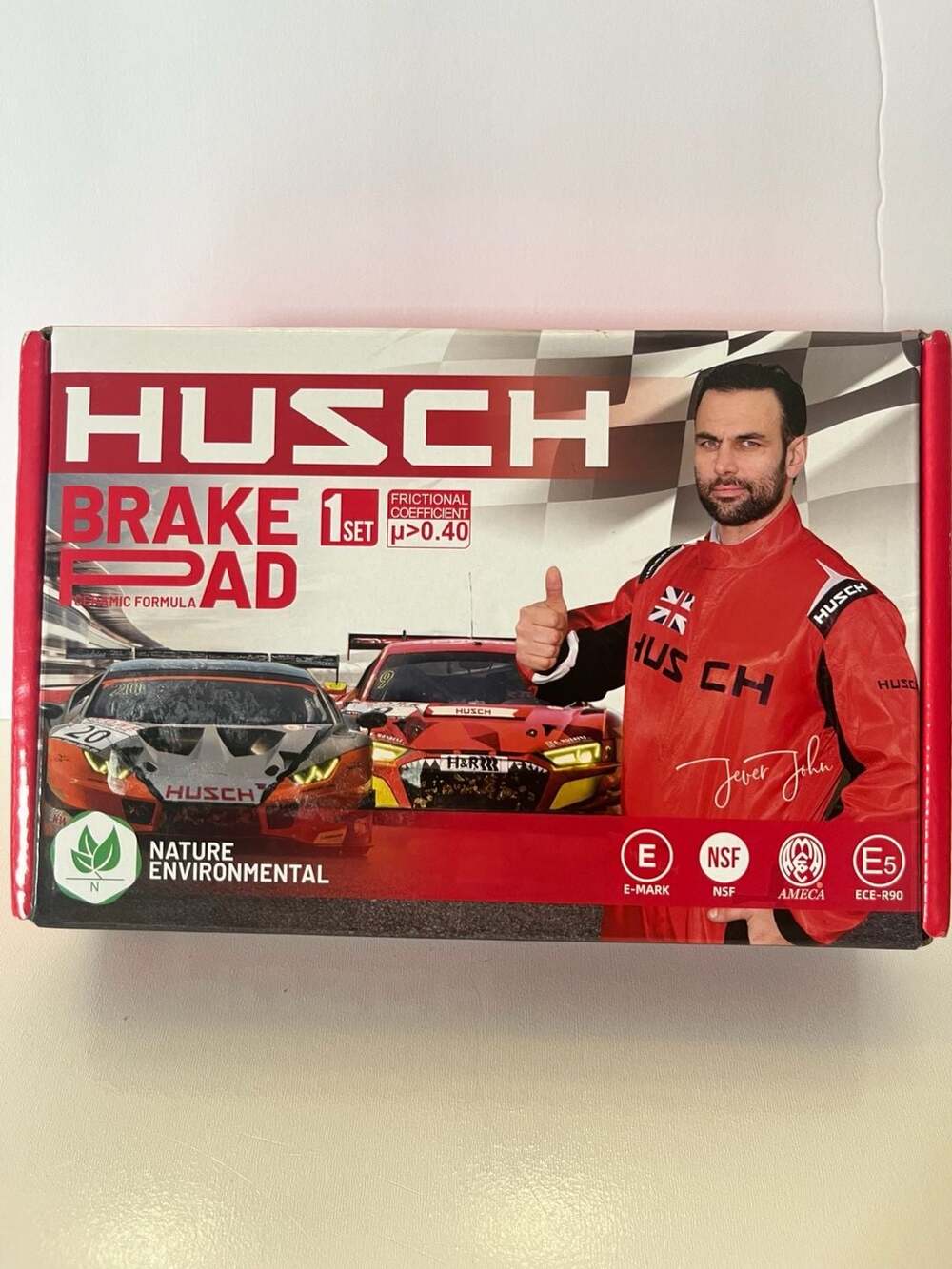 HUSCH Rear Ceramic Brake Pad Set D537-7418 D537 w/ Hardware & Grease New